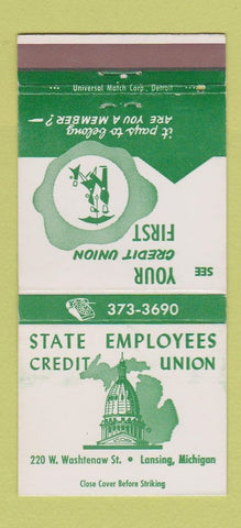 Matchbook Cover - State Employees Credit Union Lansing MI 30 Strike
