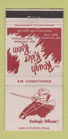Matchbook Cover - Rough Rider Room Roosevelt Hotel New York City WEAR 30 Strike