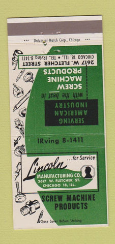 Matchbook Cover - Lincoln Screw Machine Products Chicago IL 30 Strike
