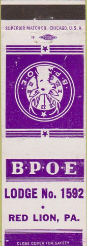 Matchbook Cover - Matchbook Cover Elks Club Red Lion PA