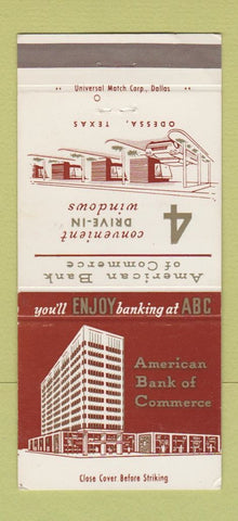 Matchbook Cover - American Bank of Commerce Odessa TX 30 Strike