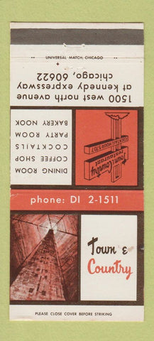 Matchbook Cover - Town and Country Chicago IL restaurant 30 Strike