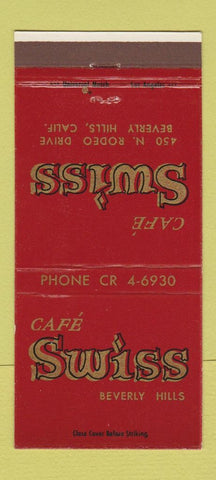 Matchbook Cover - Cafe Swiss Beverly Hills CA 30 Strike