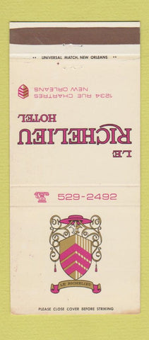 Matchbook Cover - Le Richelieu Hotel New Orleans LA 30 Strike