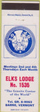Matchbook Cover - Matchbook Cover Elks Club Barre VT