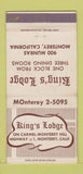 Matchbook Cover - King's Lodge Monterey CA WEAR 30 Strike