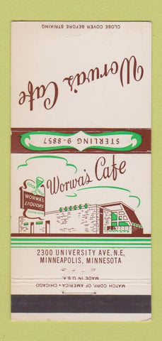 Matchbook Cover - Worwa's Cafe Minneapolis MN 30 Strike