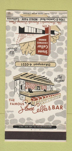 Matchbook Cover - Stone Cellar Restaurant Menlo Park CA 30 Strike