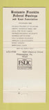 Matchbook Cover - Ben Franklin Federal Savings Philadelphia PA 30 Strike