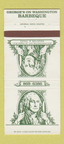 Matchbook Cover - George's on Washington BBQ Houston TX 30 Strike