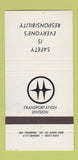 Matchbook Cover - Transportation Division Canada Steel? 30 Strike