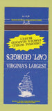 Matchbook Cover - Captain George's Seafood Virginia Beach Hampton VA 30 Strike