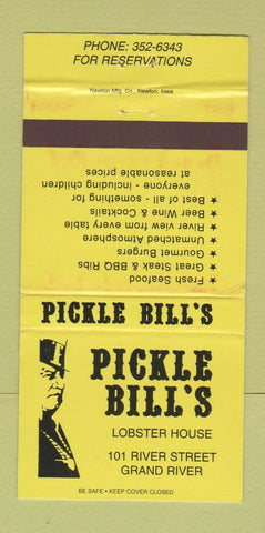 Matchbook Cover - Pickle Bill's Grand River OH WEAR 30 Strike