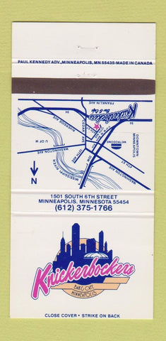Matchbook Cover - Knickerbocker Bar Cafe Minneapolis MN 30 Strike