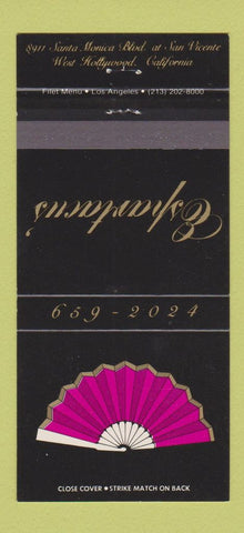 Matchbook Cover - Espartacu's West Hollywood CA 30 Strike