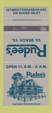 Matchbook Cover - Rudee's Virginia Beach VA 30 Strike