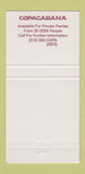 Matchbook Cover - Copacabana New York City girlie 30 Strike