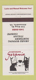 Matchbook Cover - Ristorante Geranio Italian Alexandria VA 30 Strike