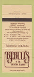 Matchbook Cover - BJ Bull's Brampton ON 30 Strike