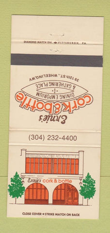 Matchbook Cover - Ernie's Cork and Bottle Wheeling WV 30 Strike