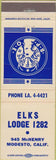 Matchbook Cover - Matchbook Cover Elks Club Modesto CA