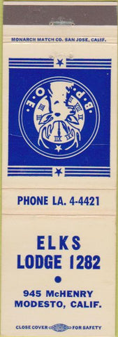 Matchbook Cover - Matchbook Cover Elks Club Modesto CA
