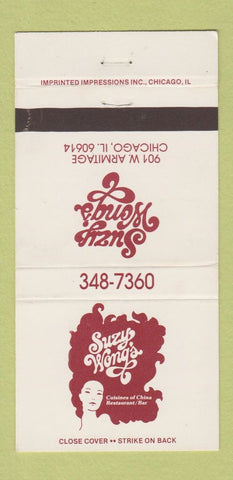 Matchbook Cover - Suzy Wong's Chinese Restaurant Chicago IL 30 Strike