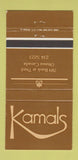 Matchbook Cover - Kamals Ottawa ON 30 Strike