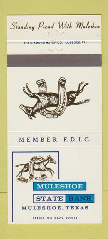 Matchbook Cover - Muleshoe State Bank TX 30 Strike