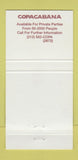 Matchbook Cover - Copacabana New York City girlie 30 Strike