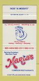 Matchbook Cover - Maria's Mexican Food Corpus Christi TX 30 Strike