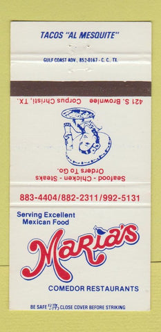 Matchbook Cover - Maria's Mexican Food Corpus Christi TX 30 Strike