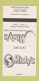 Matchbook Cover - Misty's Lounge Westgate Motor Hotel Calgary AB 30 Strike