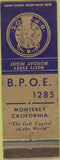 Matchbook Cover - Matchbook Cover Elks Club Monterey CA WEAR