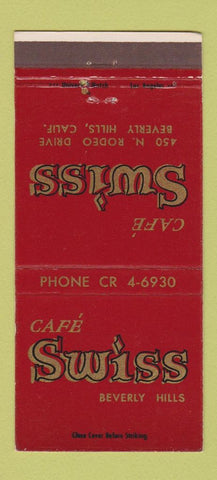 Matchbook Cover - Cafe Swiss Beverly Hills CA 30 Strike