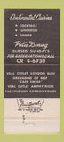 Matchbook Cover - Cafe Swiss Beverly Hills CA 30 Strike