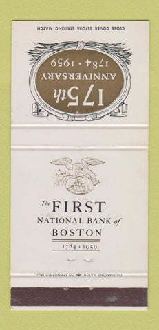 Matchbook Cover - First National Bank Boston MA 1959 30 Strike