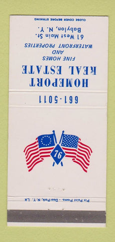 Matchbook Cover - Homeport Real Estate Babylon NY 1976 30 Strike