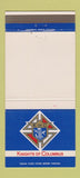 Matchbook Cover - Knights of Columbus 30 Strike