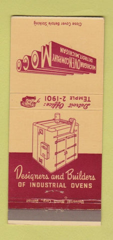 Matchbook Cover - Michigan Oven Company Detroit MI 30 Strike