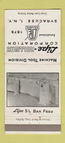 Matchbook Cover - Lipe Rollway Corp Syracuse NY 30 Strike