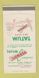 Matchbook Cover - Tatum Lumber Smyrna Calhoun GA 30 Strike
