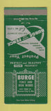 Matchbook Cover - Burge Fence Iron Works Kansas City MO 30 Strike
