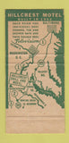 Matchbook Cover - Hillcrest Grill Motel Owens VA 30 Strike