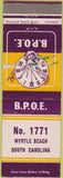 Matchbook Cover - Matchbook Cover Elks Club Myrtle Beach SC WORN