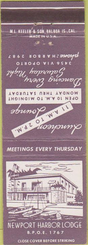 Matchbook Cover - Matchbook Cover Elks Club Newport Harbor CA