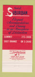 Matchbook Cover - Hotel Suburban East Orange NJ 30 Strike