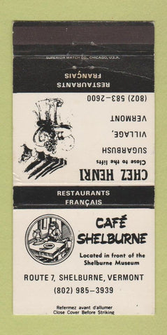 Matchbook Cover - Chez Henri Sugarbush Village VT Shelburne WEAR 30 Strike