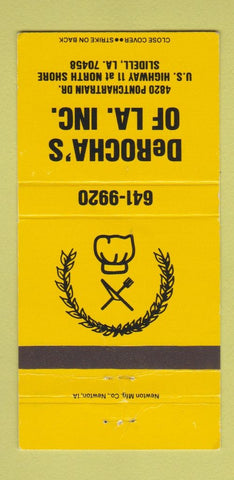 Matchbook Cover - DeRocha's Restaurant Slidell LA 30 Strike