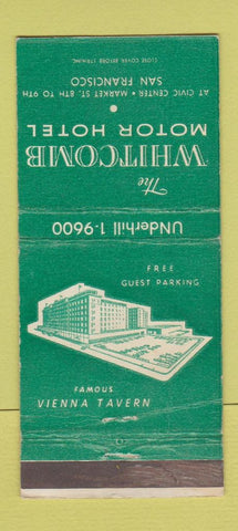 Matchbook Cover - Whitcomb Motor Hotel San Francisco CA WEAR 30 Strike